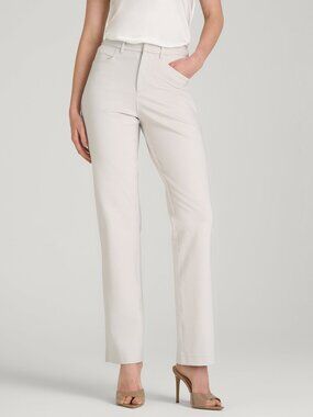 American Tall Flex Ponte Straight Leg Pants for Tall Women in White Sand Size SS